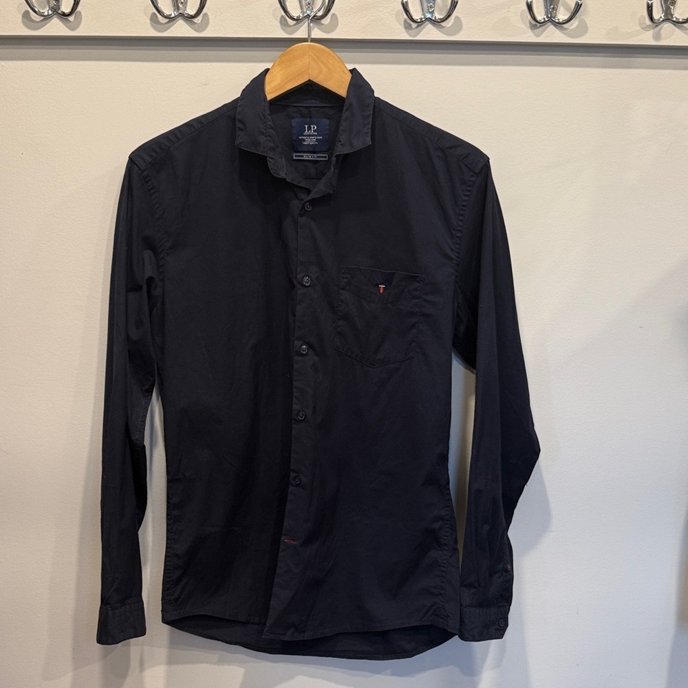 Louis Philippe Dark Blue Casual Button Down Shirt